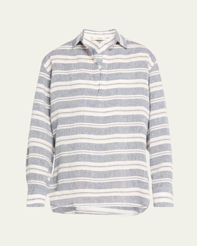 Classic Linen Beach Shirt Coverup